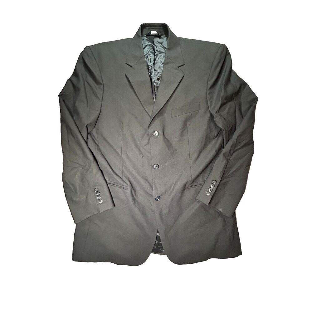Brooks Brother 346 Suit Jacket Mens 42L Black Wool Blazer Sport Coat Long Sleeve